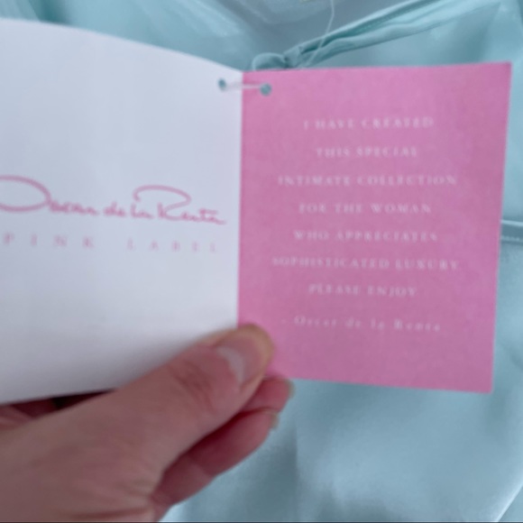 NWT Oscar De La Renta Pink Label Long Blue Satin Long Nightgown - Picture 8 of 13